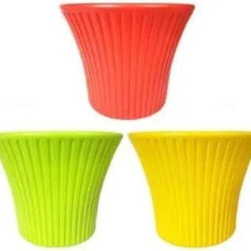 MUDDSTYLES Sunshine Pot 10″ Flower Pots for Home Office Garden Indoor Outdoor Plant Container Set Pack of 3