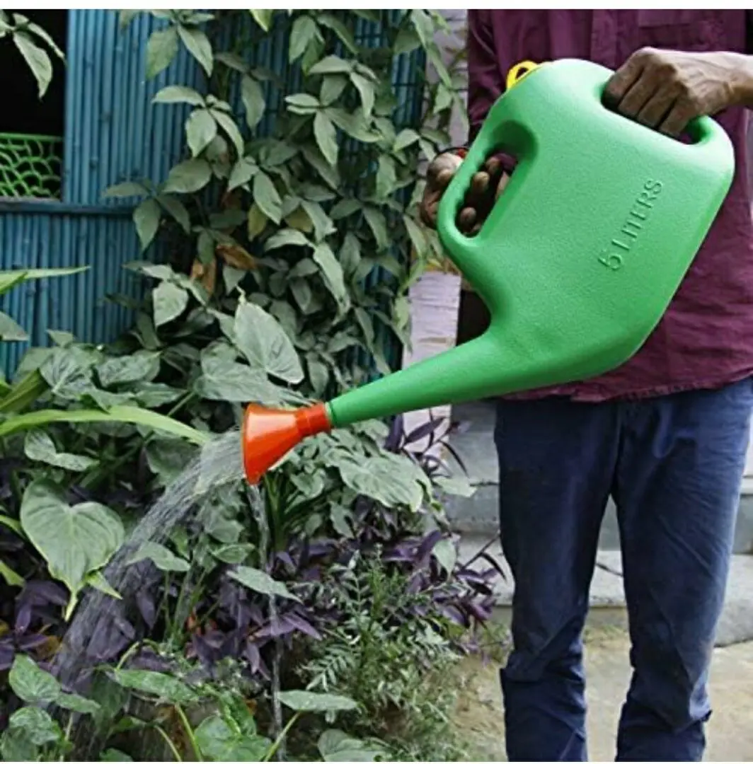 Garden Watering Can (5L) | Plastic Green Water Can With Sprayer for Plants/Garden | Indoor Outdoor Watering Shower Can | Sprinkler for Plants | Watering Hand Bottles for Garden | Water Spray Can - Image 3