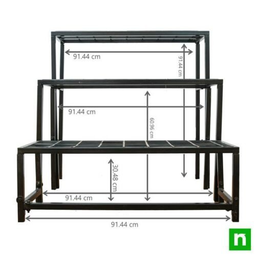 Metal Planter Stand No. NL0137H (Rectangle, 3-Tier)