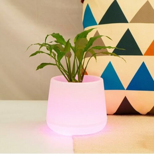 8″Led Plastic Pots For Indoor Plants With Drainage Hole & Stand (Best Flower Pots & Planters For Home Decor, Living Room, Kitchen, Bedroom, Table Top, Office, Gifting,Pink, Pack of 1) Copy